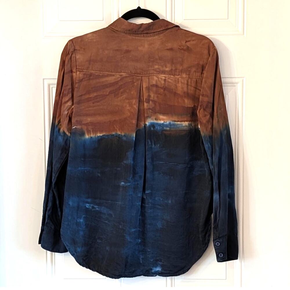 Cloth & Stone Ombre Button Down Shirt M Dip Dye Boho Western Fall - Picture 3 of 7
